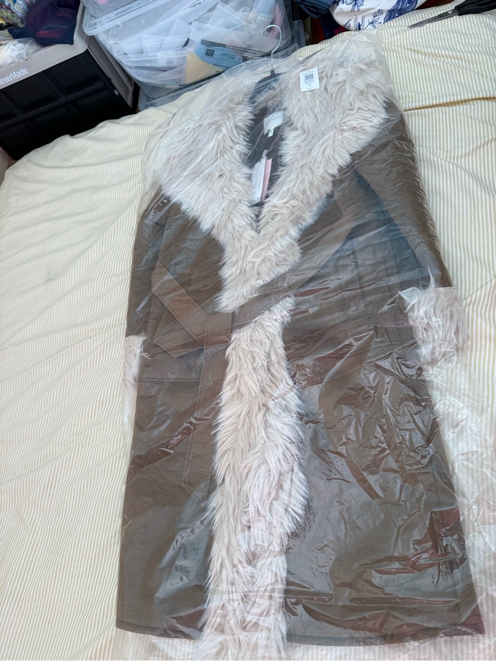 Avec Les Filles Belted Faux Suede and Sherling Coat / XS NEW WITH TAGS NW - Picture 14 of 14